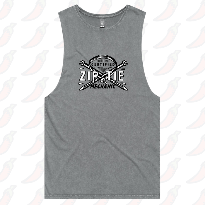 S / Ash / Large Front Design Certified Ziptie Mechanic 🔧 – Tank