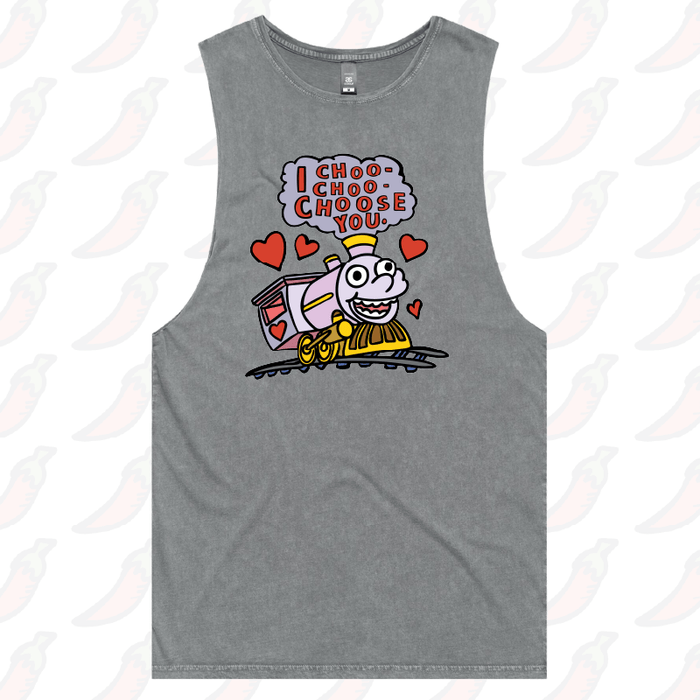 S / Ash / Large Front Design Choo Choo Choose You 🚂 – Tank