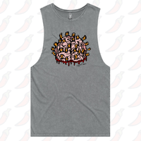 S / Ash / Large Front Design Ciggy Butt-Brain 🚬🧠 - Tank