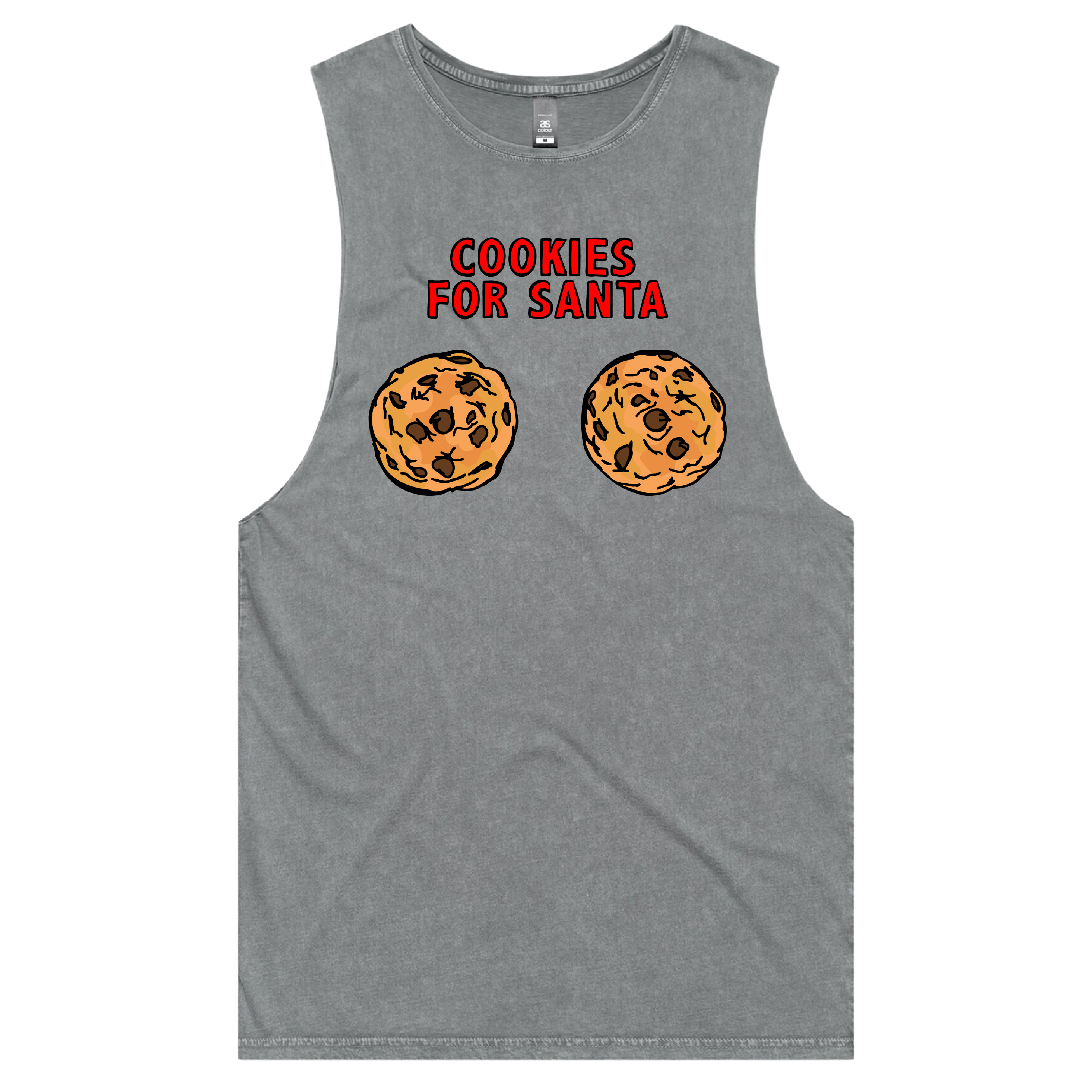 S / Ash / Large Front Design Cookies for Santa 🍪🎅 – Tank