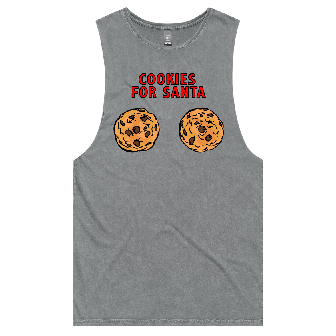 S / Ash / Large Front Design Cookies for Santa 🍪🎅 – Tank