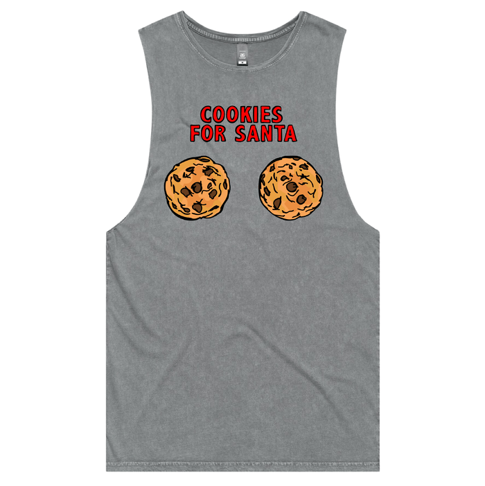 S / Ash / Large Front Design Cookies for Santa 🍪🎅 – Tank