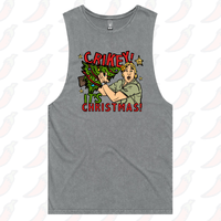 S / Ash / Large Front Design Crikey It’s Christmas 🐊🎄 - Tank
