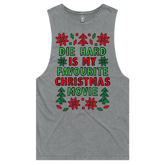 S / Ash / Large Front Design Die Hard Christmas 💥🎄 – Tank