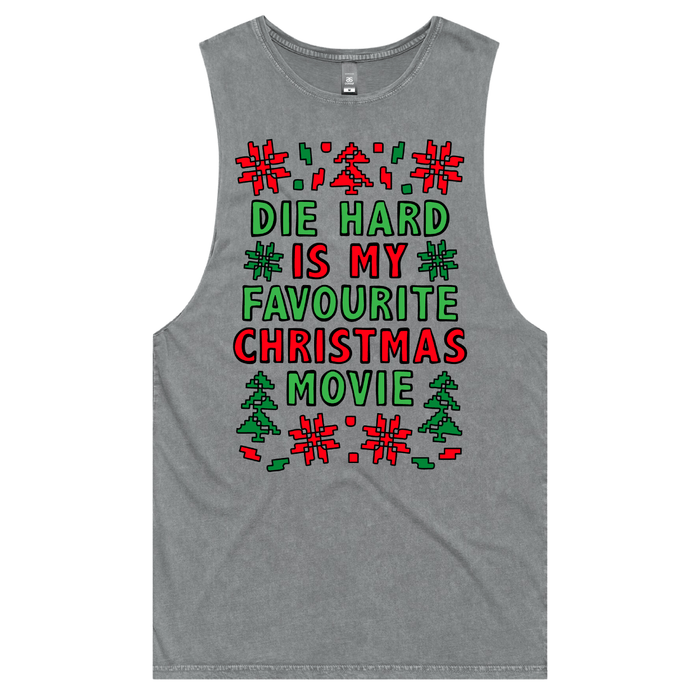 S / Ash / Large Front Design Die Hard Christmas 💥🎄 – Tank
