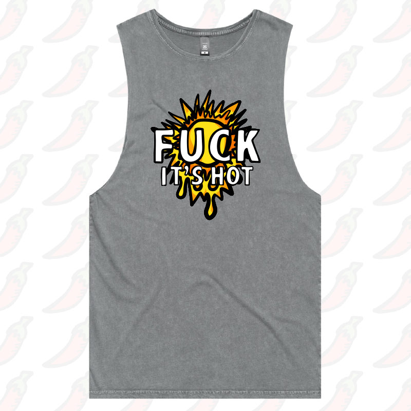 S / Ash / Large Front Design F It’s Hot ☀🤬 - Tank