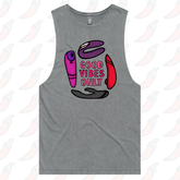 S / Ash / Large Front Design Good Vibes Only 🍡 – Tank