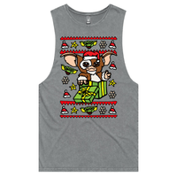 S / Ash / Large Front Design Gremlins Christmas 😈🎁 – Tank