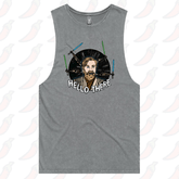 S / Ash / Large Front Design Hello There! 👋 - Tank