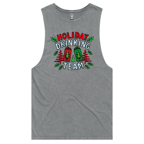 S / Ash / Large Front Design Holiday Drinking Team 🍻🎄 – Tank