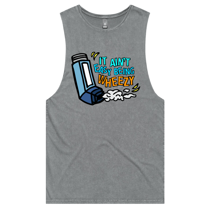 S / Ash / Large Front Design It Ain’t Easy Being Wheezy 😫💨 – Tank