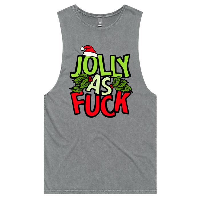 S / Ash / Large Front Design Jolly As 🎄🌟 – Tank