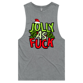 S / Ash / Large Front Design Jolly As 🎄🌟 – Tank
