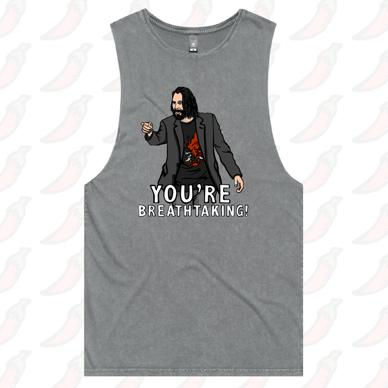 S / Ash / Large Front Design Keanu Breathtaking 👈 - Tank