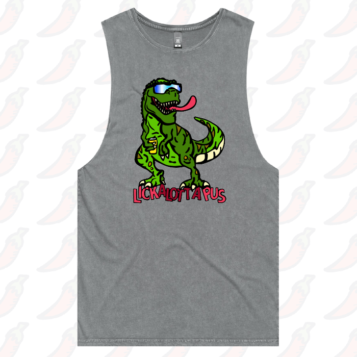 S / Ash / Large Front Design Lickalottapus 🦖👅 – Tank