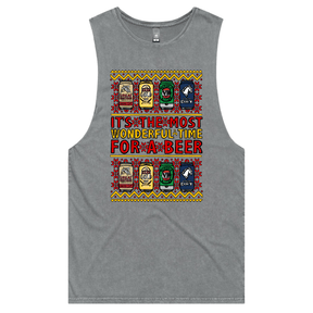 S / Ash / Large Front Design Most Wonderful Time For A Beer 🎁🍻 – Tank