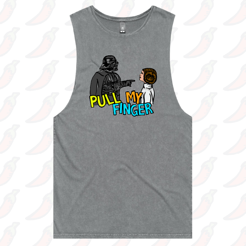 S / Ash / Large Front Design Pull My Finger 👉 – Tank