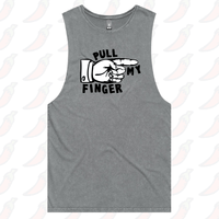 S / Ash / Large Front Design Pull My Finger 👉 – Tank