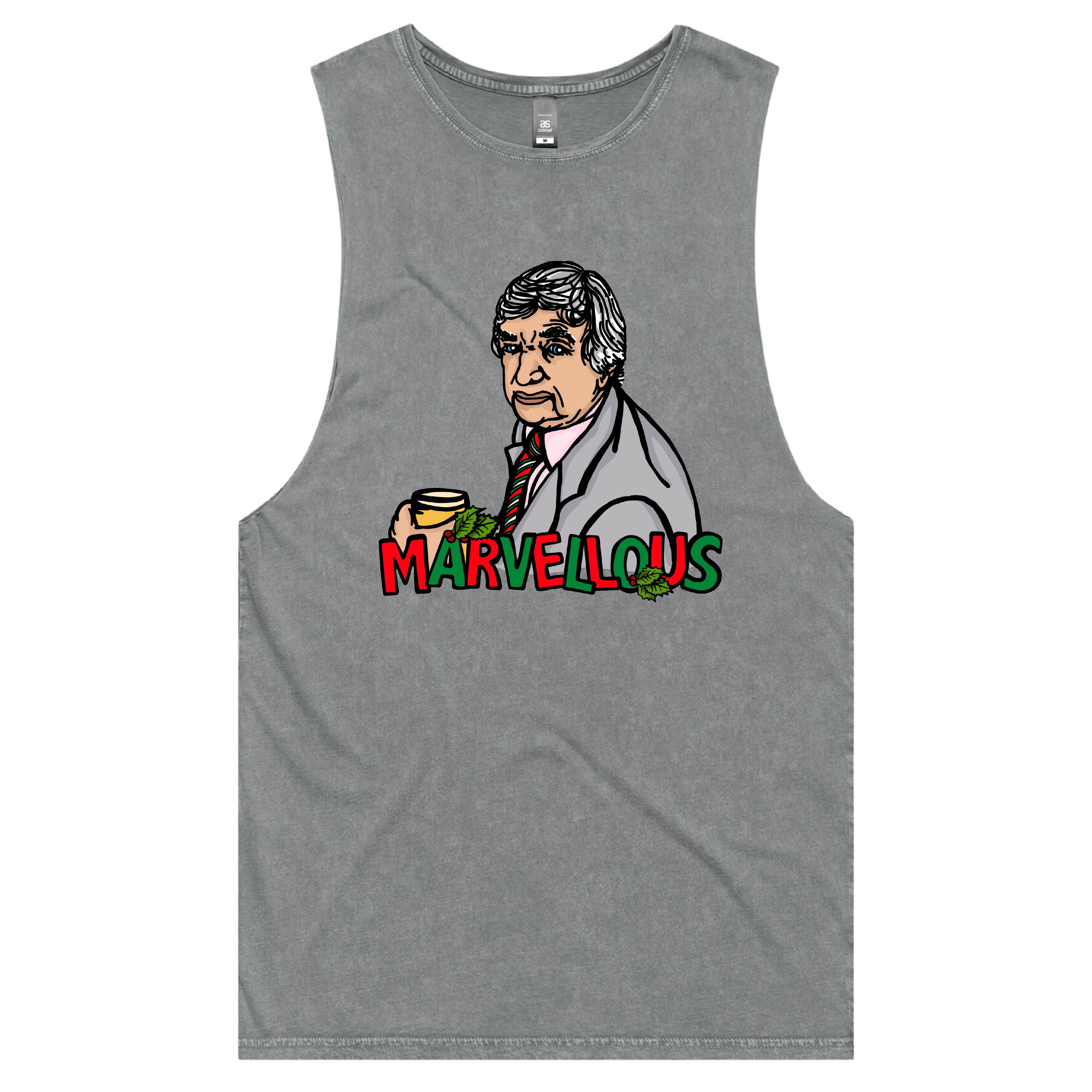 S / Ash / Large Front Design Richie Marvellous 🏏 – Tank