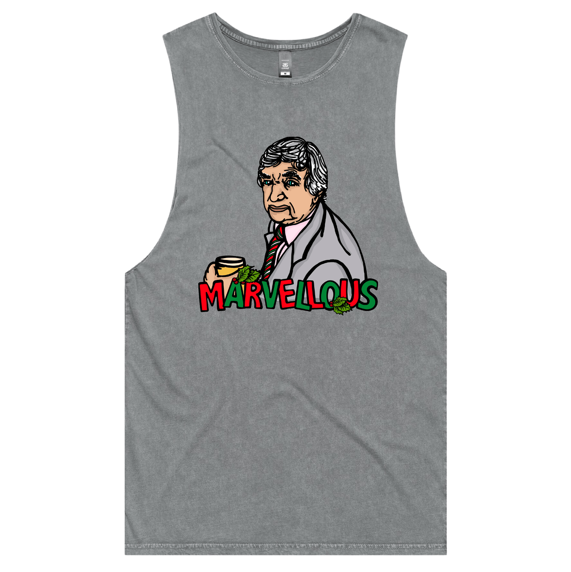 S / Ash / Large Front Design Richie Marvellous 🏏 – Tank