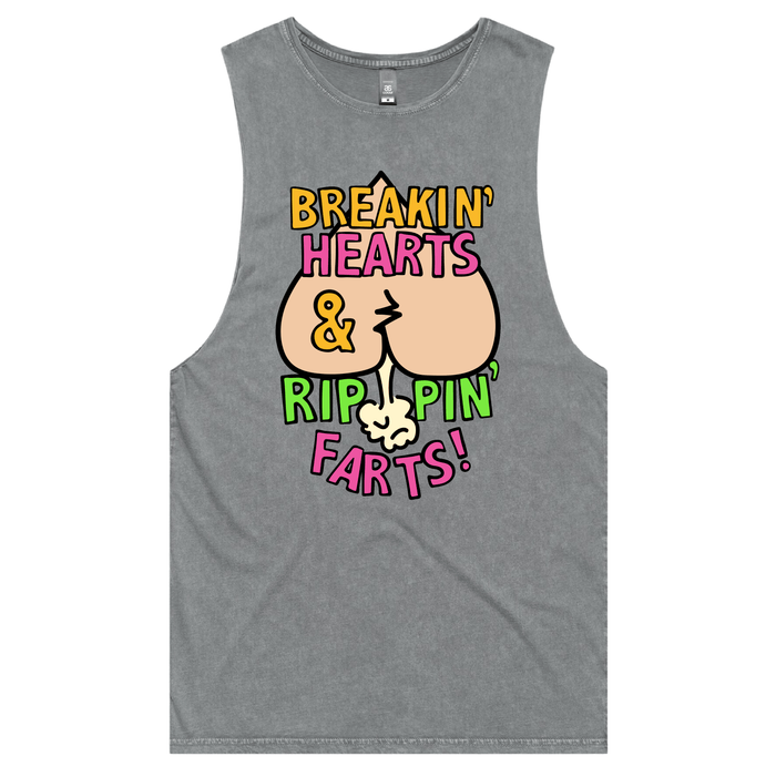 S / Ash / Large Front Design Rippin Farts 💔💨 - Tank