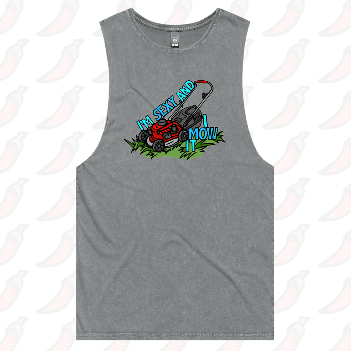 S / Ash / Large Front Design Sexy And I Mow It 😘 🌾 – Tank