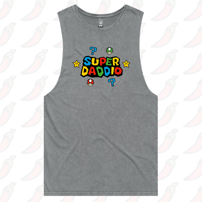 S / Ash / Large Front Design Super Daddio ⭐🍄 –  Tank