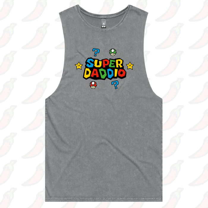 S / Ash / Large Front Design Super Daddio ⭐🍄 –  Tank