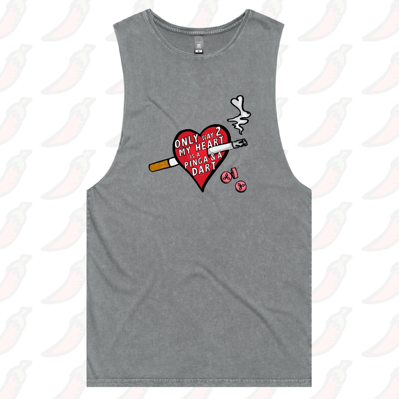 S / Ash / Large Front Design The Way To My Heart 💊🚬 – Tank