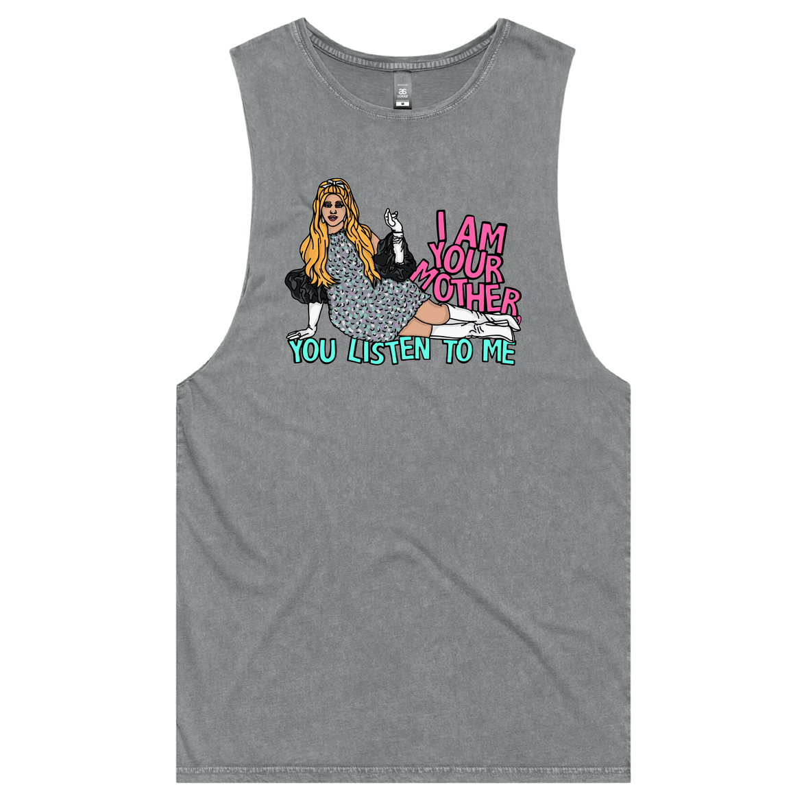 S / Ash / Large Front Design You Listen To Me 🎤🎶 - Tank