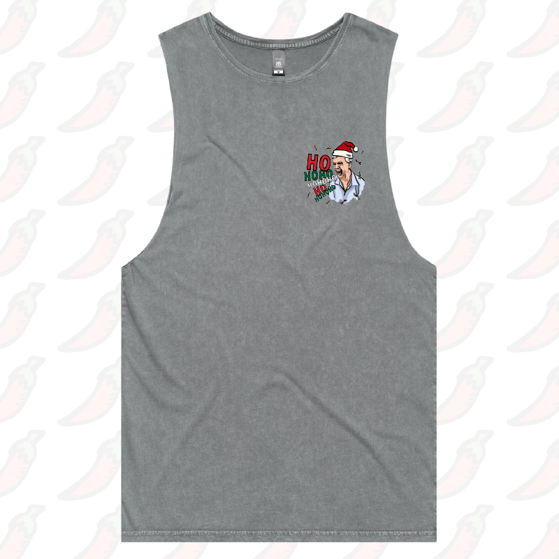 S / Ash / Small Front Design Barking Dog Man Christmas 🗣️🎄 - Tank