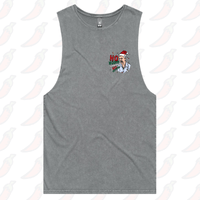 S / Ash / Small Front Design Barking Dog Man Christmas 🗣️🎄 - Tank
