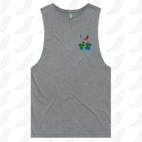 S / Ash / Small Front Design Best Dad By Par Green ⛳ - Tank