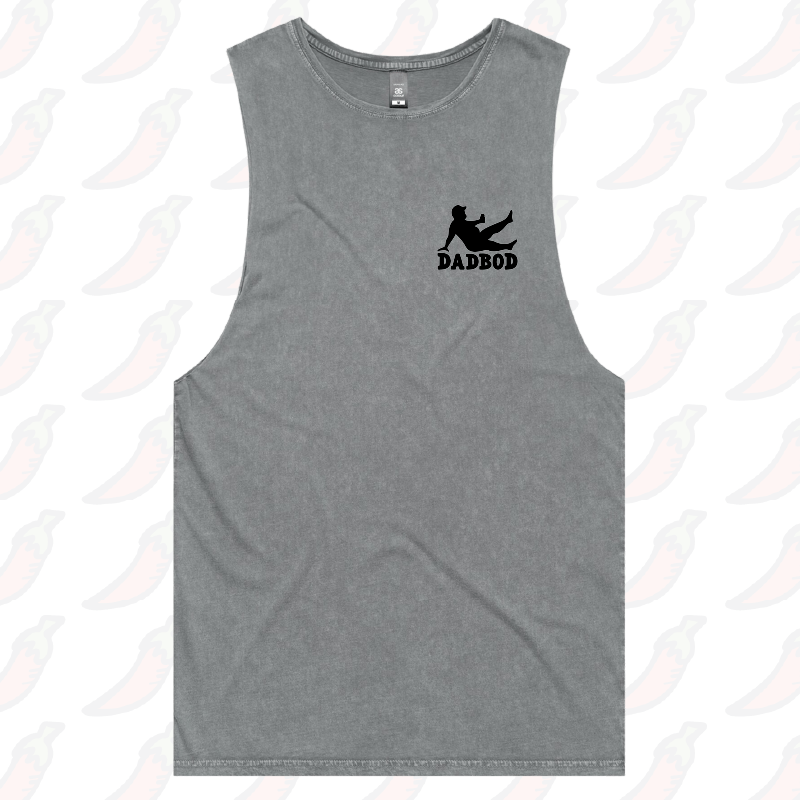 S / Ash / Small Front Design Dad Bod 💪 – Tank