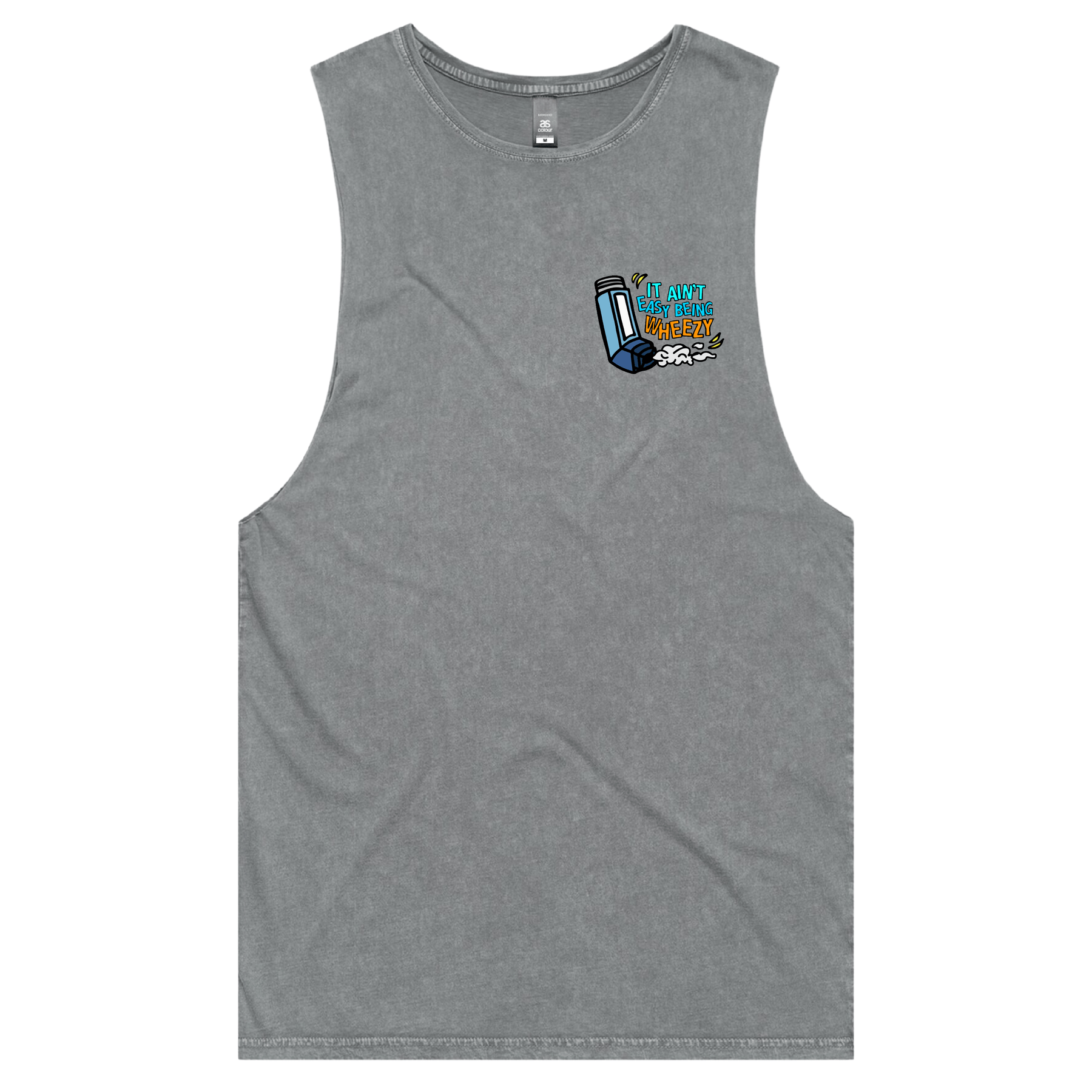 S / Ash / Small Front Design It Ain’t Easy Being Wheezy 😫💨 – Tank