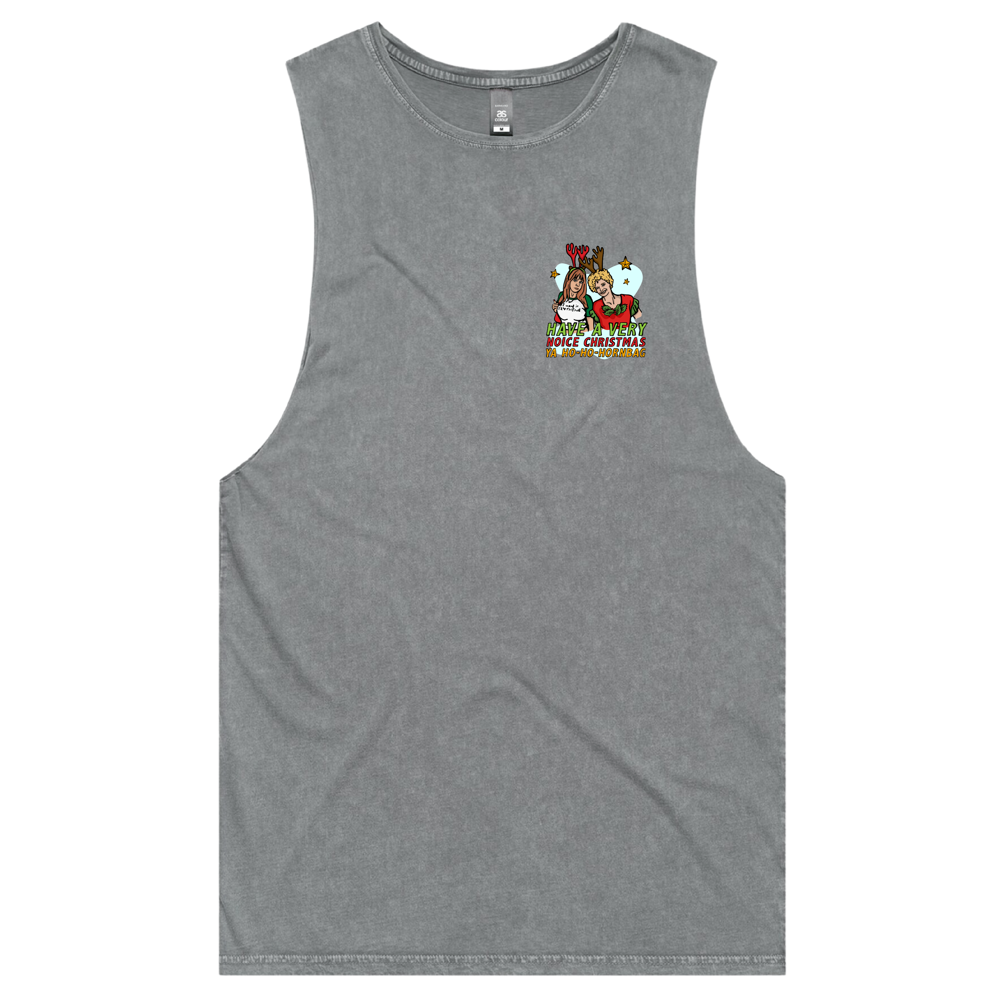 S / Ash / Small Front Design Kath & Kim Christmas 😈🎄  - Tank