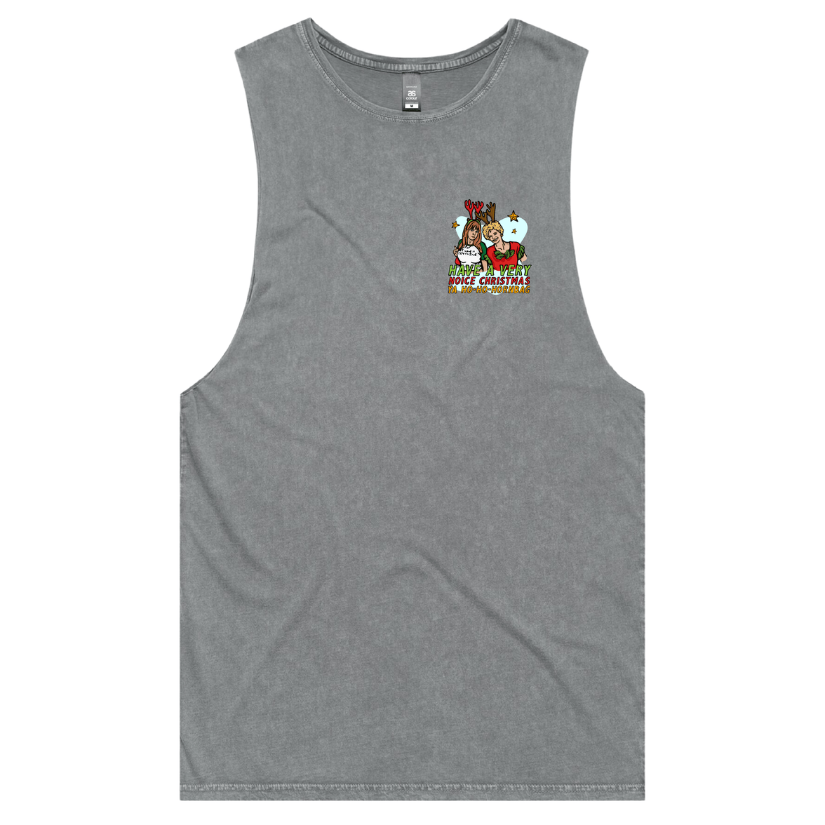 S / Ash / Small Front Design Kath & Kim Christmas 😈🎄  - Tank