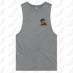 S / Ash / Small Front Design Merry Mother F**** Christmas 👨🏾‍🦲🎄- Tank