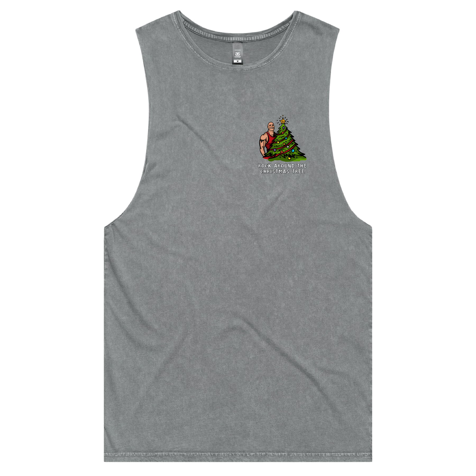 S / Ash / Small Front Design Rock Around The Christmas Tree 🎄 - Tank