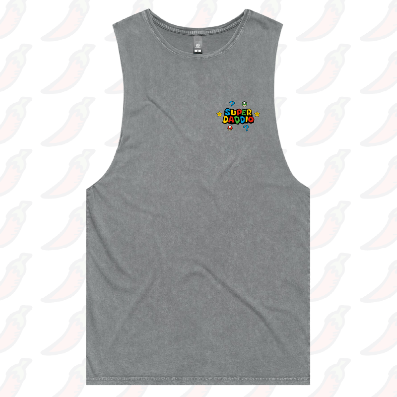 S / Ash / Small Front Design Super Daddio ⭐🍄 –  Tank