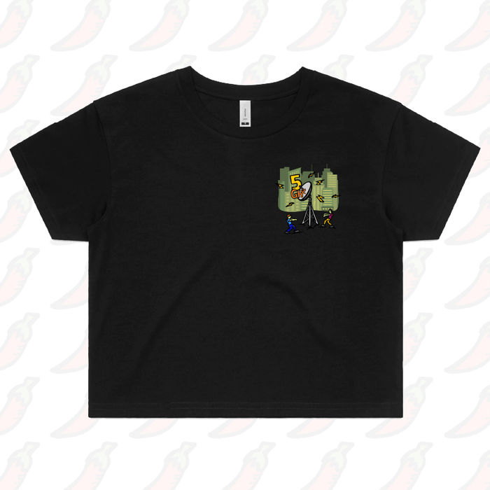 S / Black 5G Zombie 📡🧟‍♂️ - Women's Crop Top