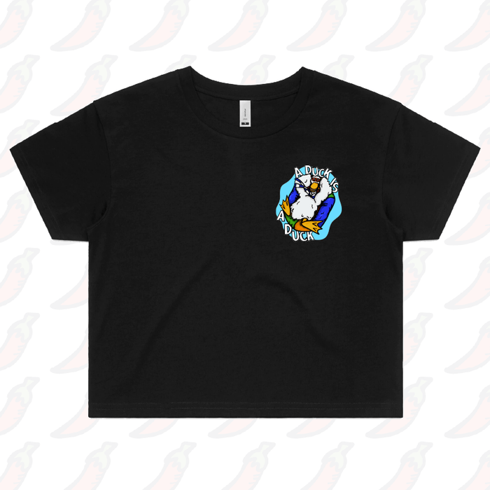S / Black Aquaduck 🌊🦆 - Women's Crop Top