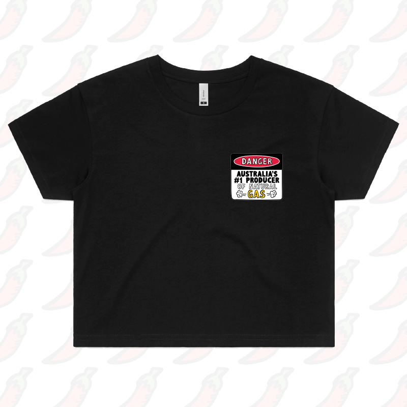 S / Black Australian Gas Producer 💨 – Women's Crop Top