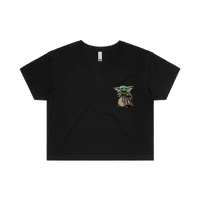 S / Black Baby Yoda 👶 - Women's Crop Top