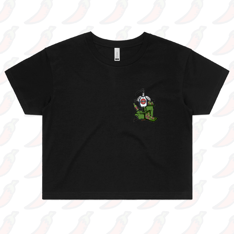 S / Black BALI BIN CHICKEN 🗑️ - Women's Crop Top