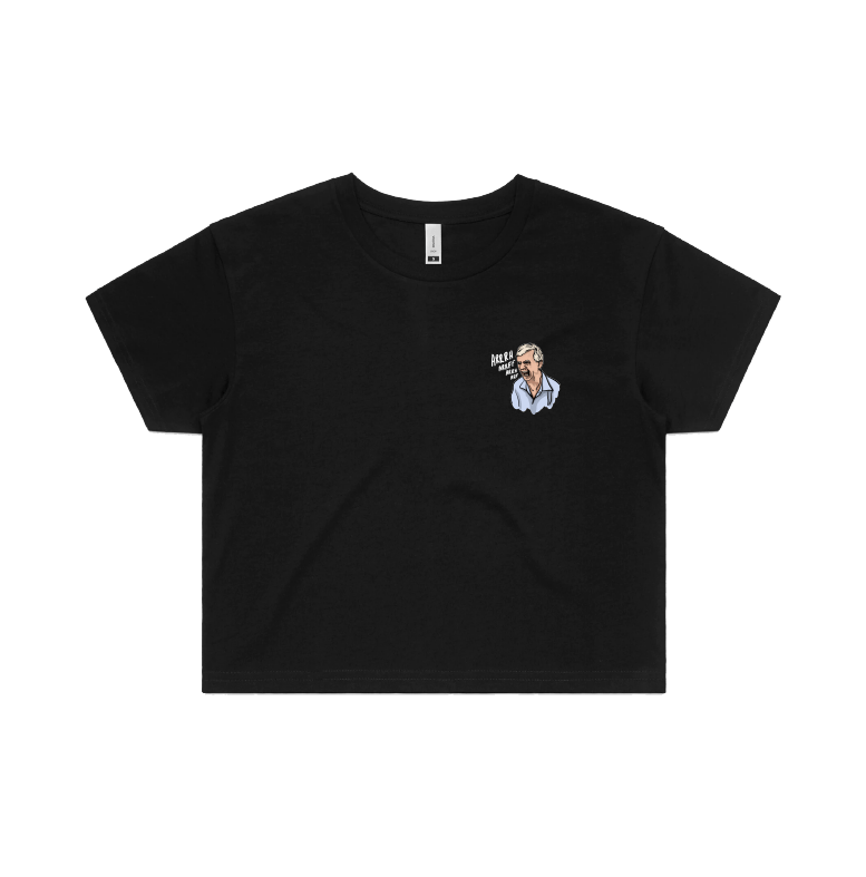 S / Black BARKING DOG MAN 🗣️ - Women's Crop Top