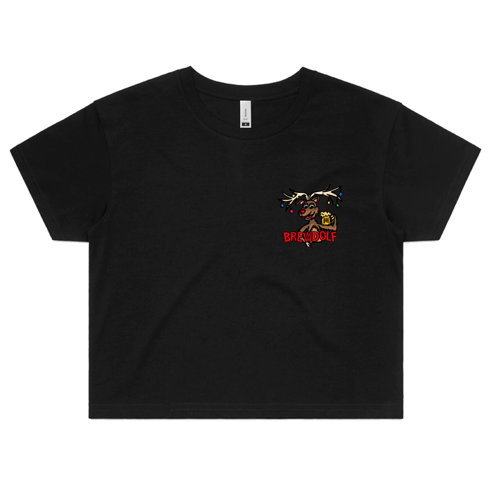 S / Black Brewdolf 🦌 –  Women's Crop Top