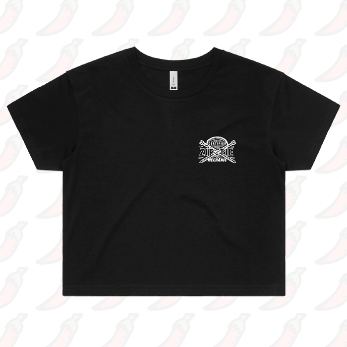 S / Black Certified Ziptie Mechanic 🔧 – Women's Crop Top