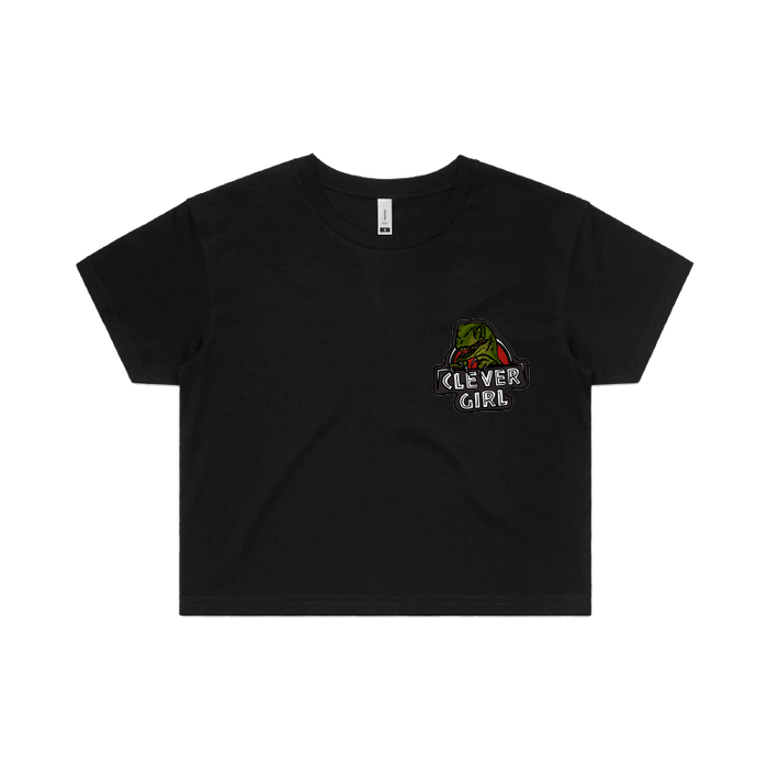 S / Black Clever Girl 🦖 - Women's Crop Top