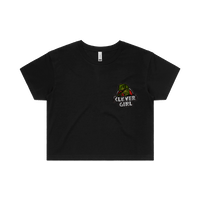 S / Black Clever Girl 🦖 - Women's Crop Top